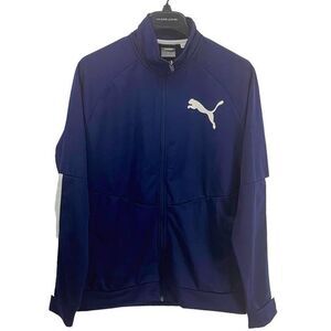 Puma Mens Zip Up Sweater Lightweight Jacket Blue Puma Logo size Medium